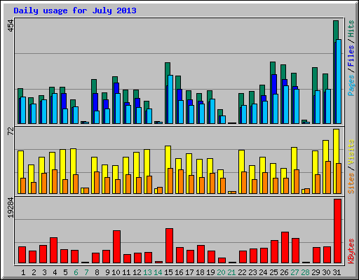 Daily usage for July 2013