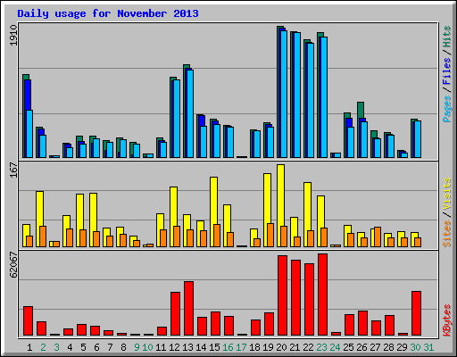 Daily usage for November 2013