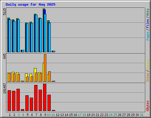 Daily usage for May 2025
