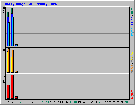 Daily usage for January 2026