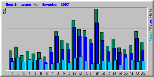 Hourly usage for November 2007