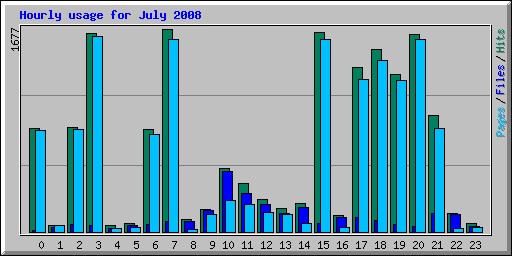 Hourly usage for July 2008