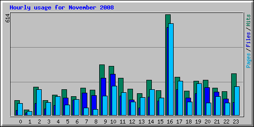 Hourly usage for November 2008