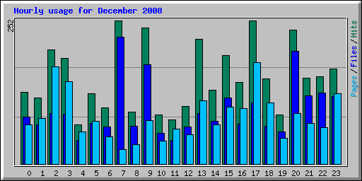 Hourly usage for December 2008