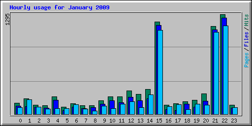 Hourly usage for January 2009