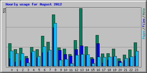 Hourly usage for August 2012