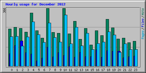 Hourly usage for December 2012