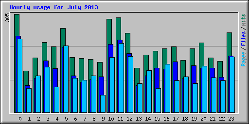 Hourly usage for July 2013