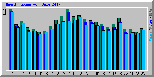 Hourly usage for July 2014