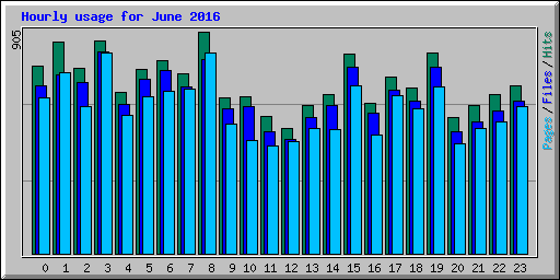 Hourly usage for June 2016
