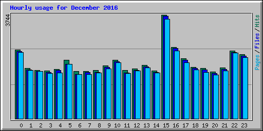 Hourly usage for December 2016