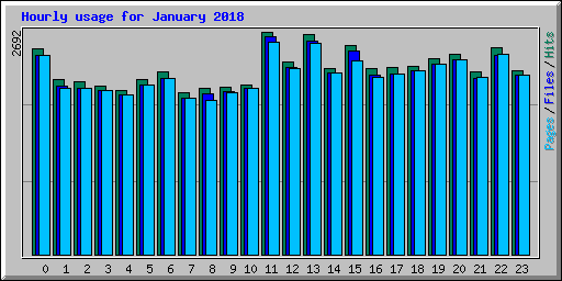 Hourly usage for January 2018