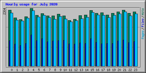 Hourly usage for July 2020