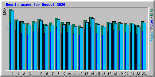 Hourly usage for August 2020