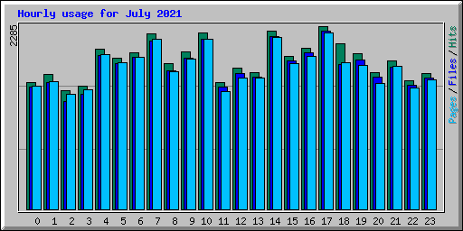 Hourly usage for July 2021