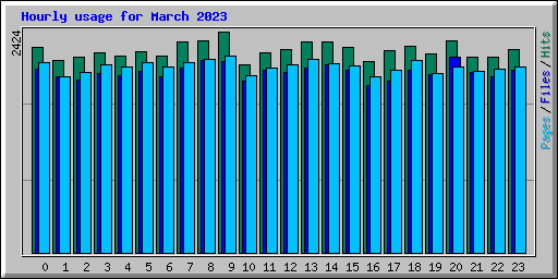 Hourly usage for March 2023
