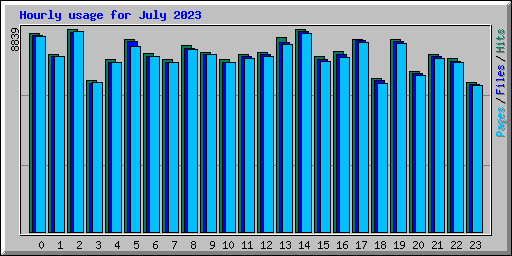 Hourly usage for July 2023