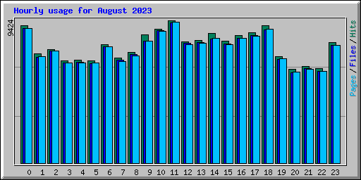 Hourly usage for August 2023