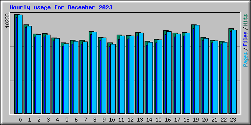 Hourly usage for December 2023